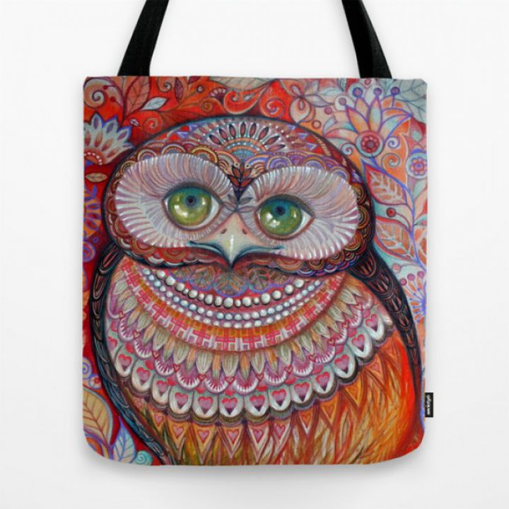 Тканевая сумка с рисунком Honey gold owl