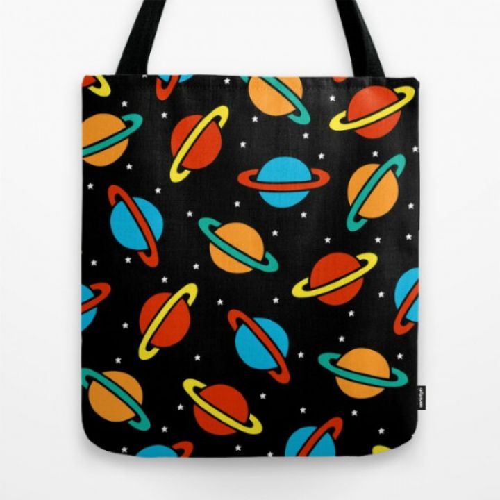 Тряпичная сумка Space Planets Pattern