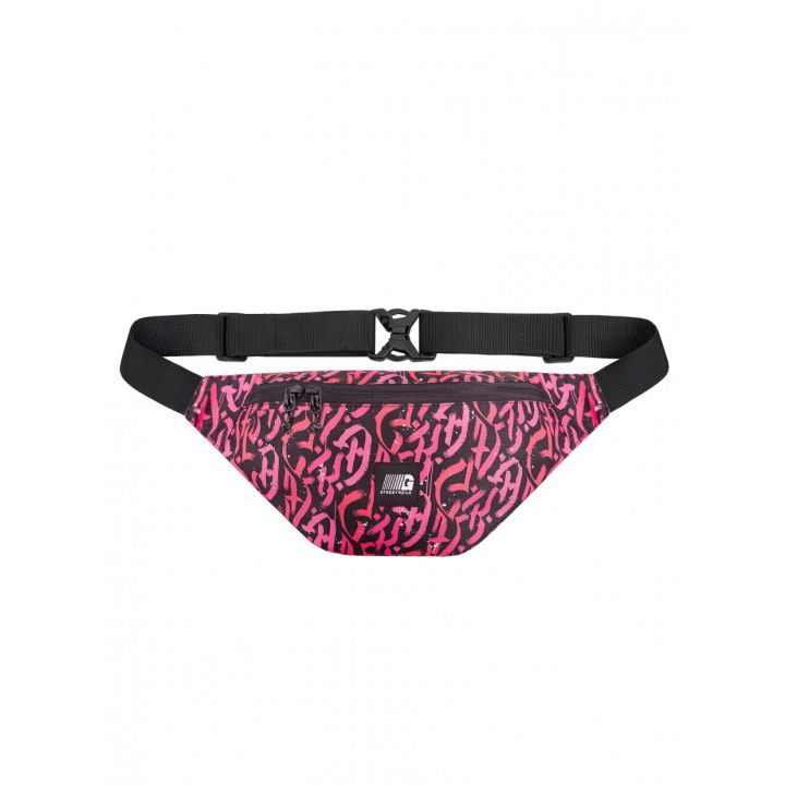 Сумка на пояс Former, розовая каллиграфия