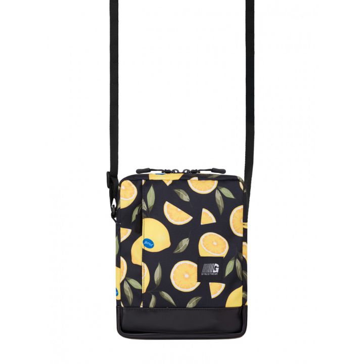 Сумка через плечо Messenger Copy Leather черный лимон