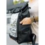 Чоловічий рюкзак Sambag RollTop Hacking чорний принт "Zebra"