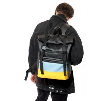 Рюкзак ролл Sambag RollTop LTH чорний с флагом Украины