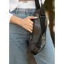 Женская бананка поясная из натуральной кожи Sambag Holster MSH черная