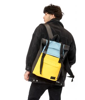 Рюкзак ролл Sambag RollTop LTH желто голубой