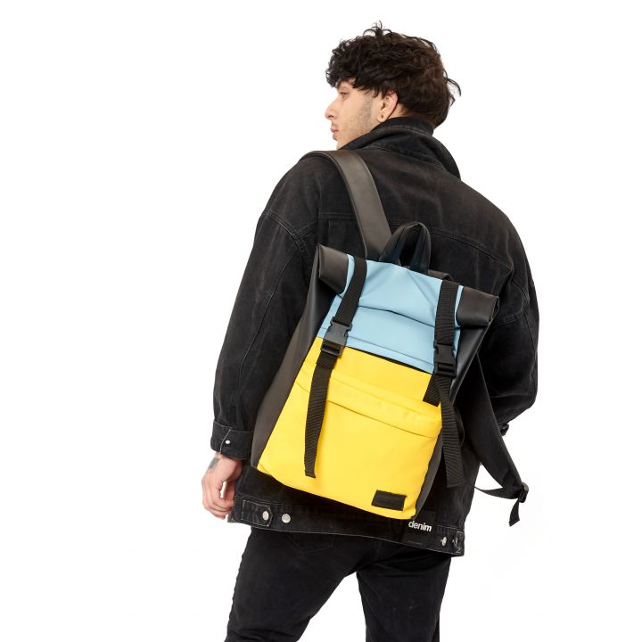 Рюкзак ролл Sambag RollTop LTH блакитний з жовтим, 85985