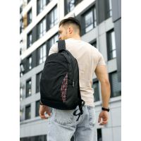 Чоловічий рюкзак Sambag Zard LZN чорний тканевий принт
