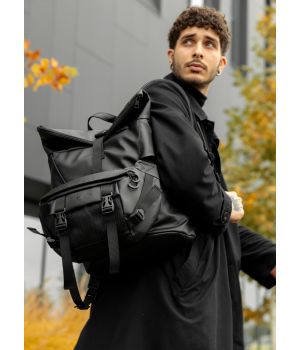 Чоловічий рюкзак рол Sambag RollTop Double чорний