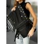 Рюкзак ролл Sambag жіночий RollTop LTT чорний оксфорд принт