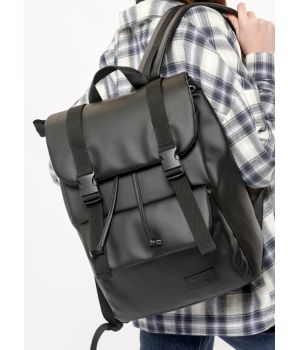 Стильний рюкзак міський недорогий Sambag Loft Zard чорний з клапаном