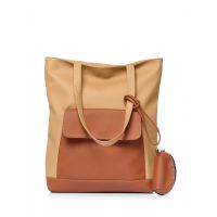 Стильная сумка из экокожи Sambag Shopper беж