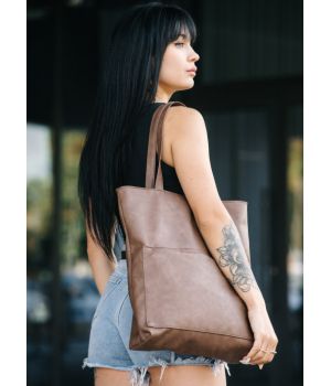 Женская сумка Sambag Shopper коричневая