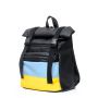 Стильный рюкзак городской Sambag RollTop LTH черный с флагом Украины