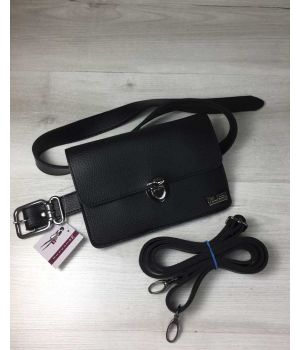 Женская сумка на пояс-клатч Арья черного цвета