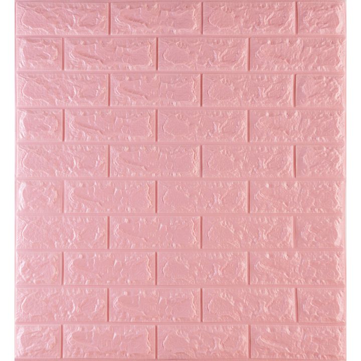 Самоклеюча 3D панель декоративна рожева цегла 3 мм