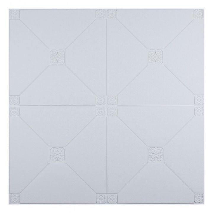 Самоклеющаяся 3D панель белая пирамида 700x700x4.5мм