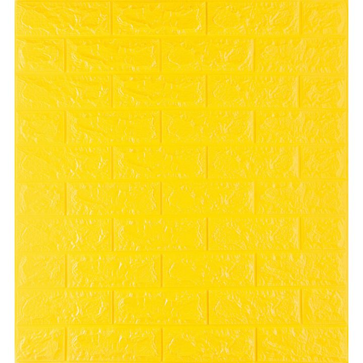 Самоклеюча 3D панель декоративна жовта цегла 7 мм