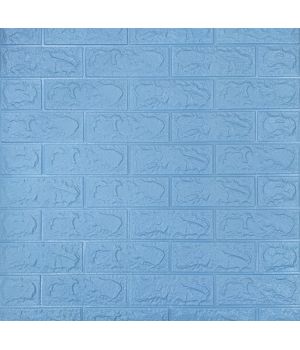 Самоклеющаяся декоративная 3D панель под голубой кирпич 700x770x5мм