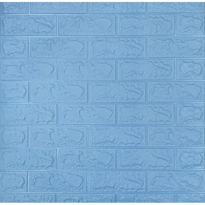 Самоклеющаяся декоративная 3D панель под голубой кирпич 700x770x5мм