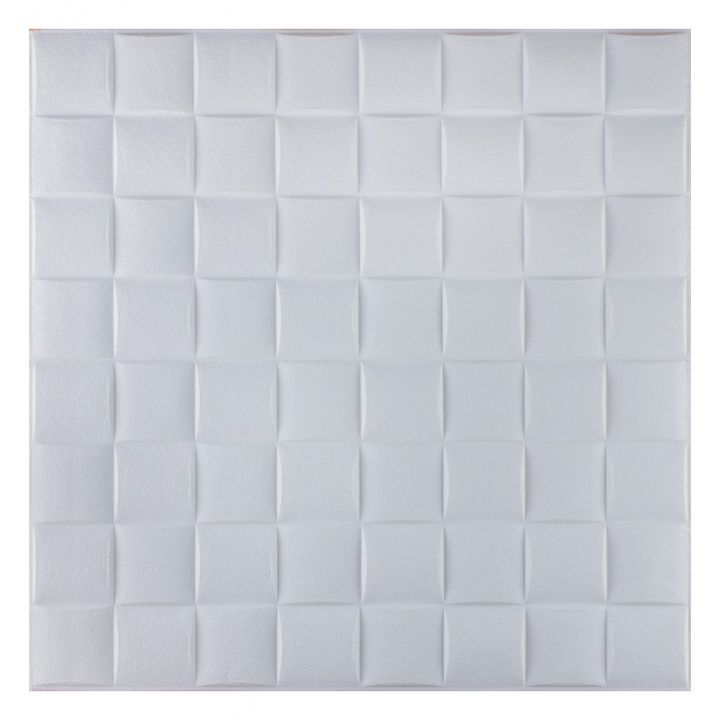 Самоклеющаяся 3D панель белая плетения 700x700x8мм
