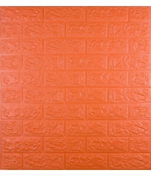 Самоклеюча 3D панель декоративна помаранчева цегла 700x770x5 мм