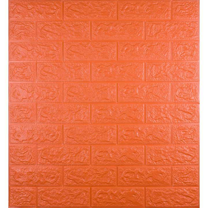 Самоклеющаяся декоративная 3D панель под оранжевый кирпич 700x770x5 мм