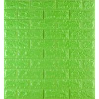 Самоклеюча 3D панель декоративна зелена цегла 7 мм