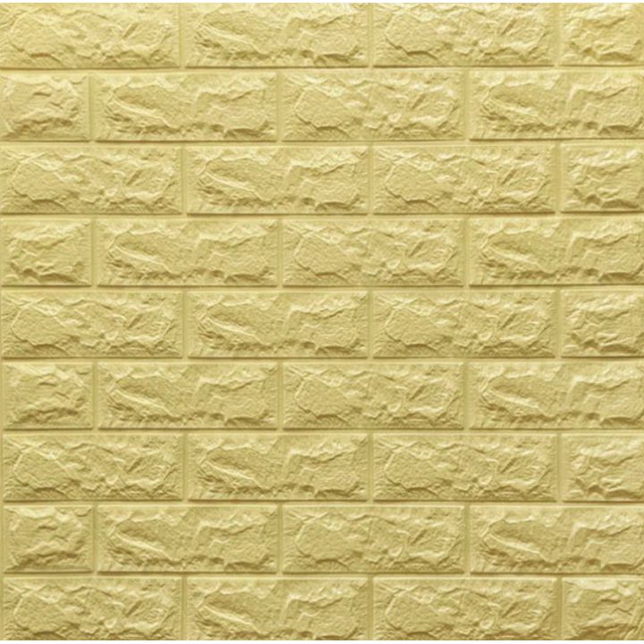 Самоклеющаяся декоративная 3D панель желто-песочный кирпич 700x770x7мм