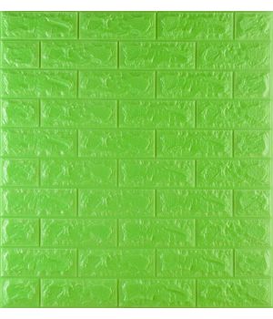 Самоклеюча 3D панель декоративна зелена цегла 5 мм