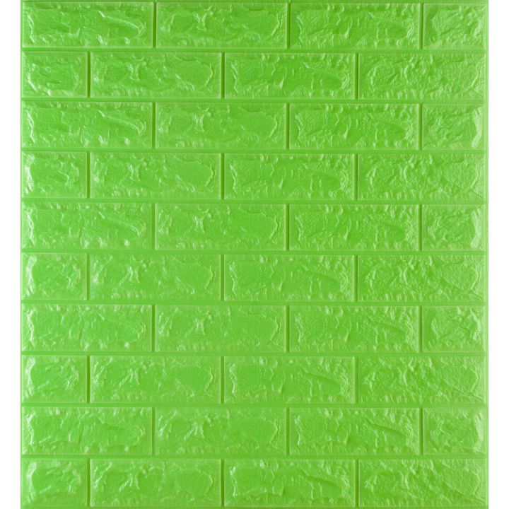 Самоклеюча 3D панель декоративна зелена цегла 3 мм