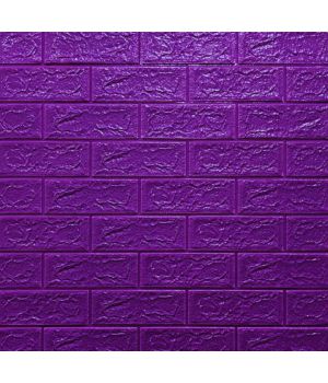 Самоклеющаяся декоративная 3D панель Кирпич Фиолетовый 700x770x5мм