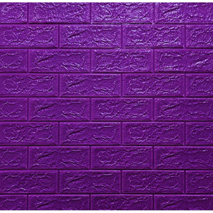 Самоклеющаяся декоративная 3D панель Кирпич Фиолетовый 700x770x5мм