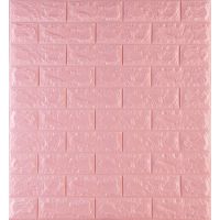 Самоклеюча 3D панель декоративна рожева цегла 7 мм