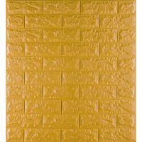 Самоклеющаяся декоративная 3D панель под кирпич золото 7 мм