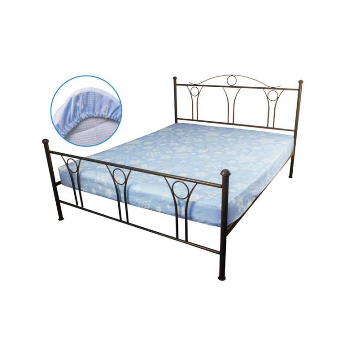 Простыня 180х200 на резинке бязь дизайн "Blue star", 64350