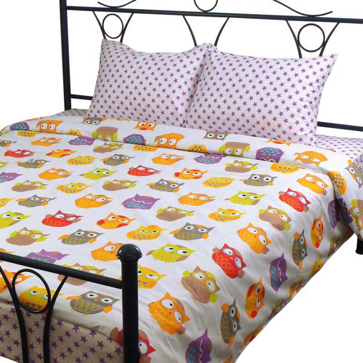 КПБ семейный "Совы" сатин набивной, 64408